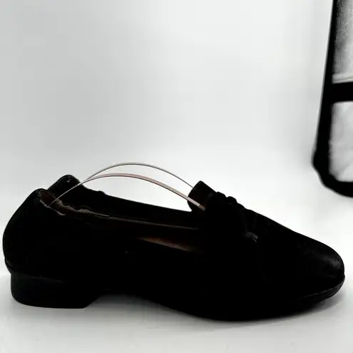 Dansko Karen Loafers Burnished Nubuck Leather Scotchgard Heeled Bow Black 7.5