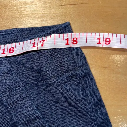 J. Jill Twill Chino Cotton Linen Blend Pants Navy Size 16 Stretch Blue