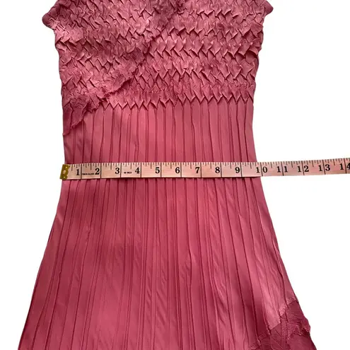 Komarov Sz XS/S Women's Mauve Pink Vneck Pleated Skirt Sleeveless Maxi Dress