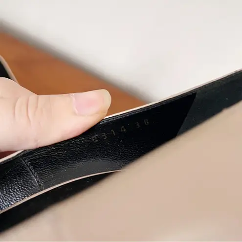 Saint Laurent • Janis 105 Cap-Toe Platform Pump two tone beige nude black heels