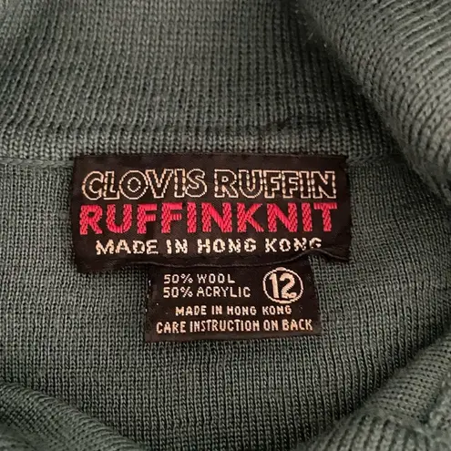 Vintage 70s l Ruffin Ruffinknit Cropped Sweater Green M Size M