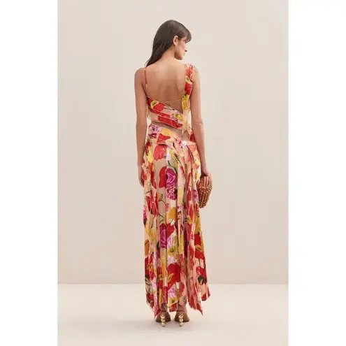 Cult Gaia NWT Whitney Gown Silk Floral Tiered Maxi Dress Size XS