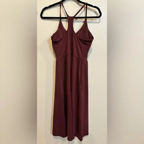 Maroon Athleisure Razorback Midi Dress with slit Red Size M