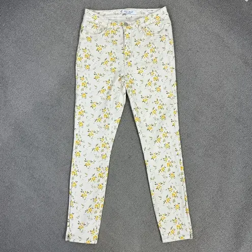 Judy Blue Golden Meadow Skinny Fit Mid Rise Jeans Cream Yellow Size 28 7