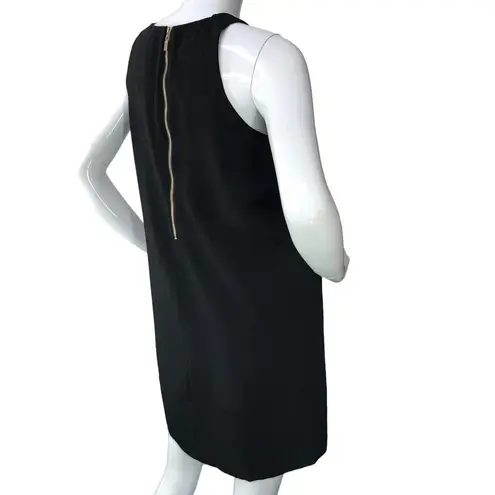 Oleg Cassini  Womens Size 4 Dress Sleeveless Round Neck Pleated Front Black