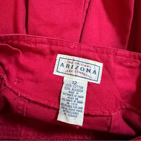 Vtg Y2K Corset Waist Red Pleated Mini Skirt Sz 2 High Rise Button Fly