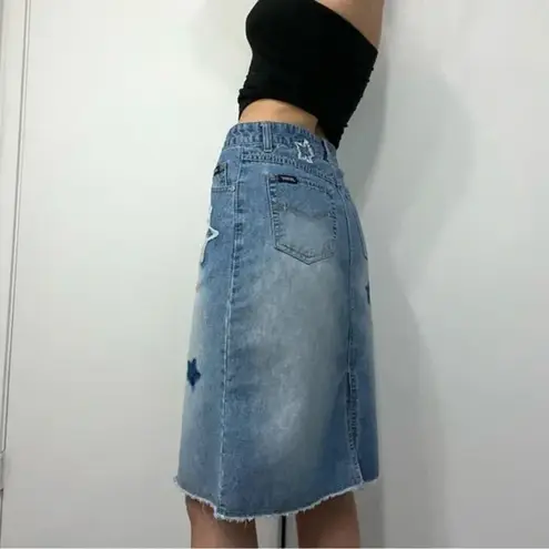 Squeeze Stephen Hardy Vintage 90s Patchwork Denim Pencil Skirt Size 1/2