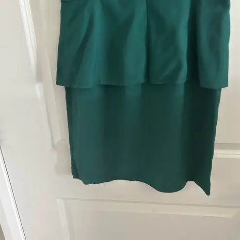 Tibi Green Peplum Sheath Mini Dress Cocktail