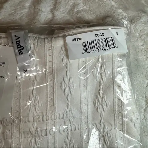 ANDIE Size M Coconut White Embroidered The 90s High Waisted Bikini Bottom Resort