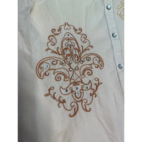 North River western button down with cross size medium Tan