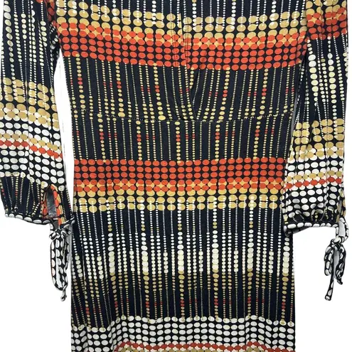 Costa Blanca Bohemian Multicolor Long Sleeve Pullover Scoop Neck Women's Dress S Tan