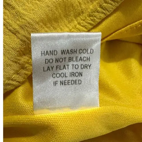 Louna Tie Romper Women's Small Yellow Mustard Short Flutter Sleeve V