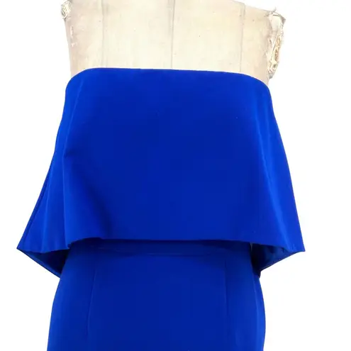 Jay Godfrey Cobalt Blue Viola Dress Strapless Ruffle Detail Mini Size US 4