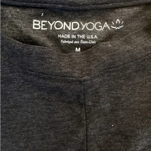 Beyond Yoga  - Under Over Cropped Tee in Dark Gray