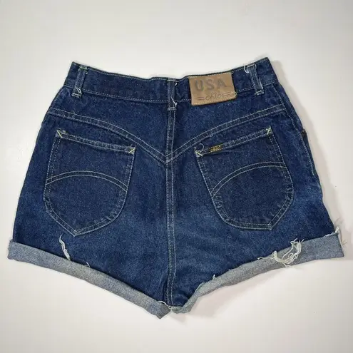 VTG 90s 80s Chic Denim Cutoff Jean Shorts Womens High Waisted Mom 12 (Waist 26") Blue