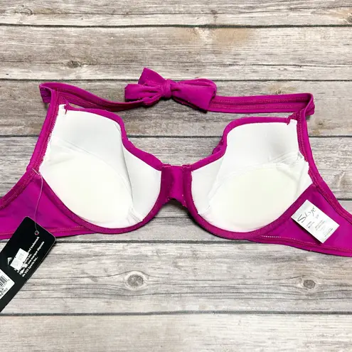 Skye Raspberry Purple Velveteen Polka Dot Push Up Halter Shirred Hipster Bikini