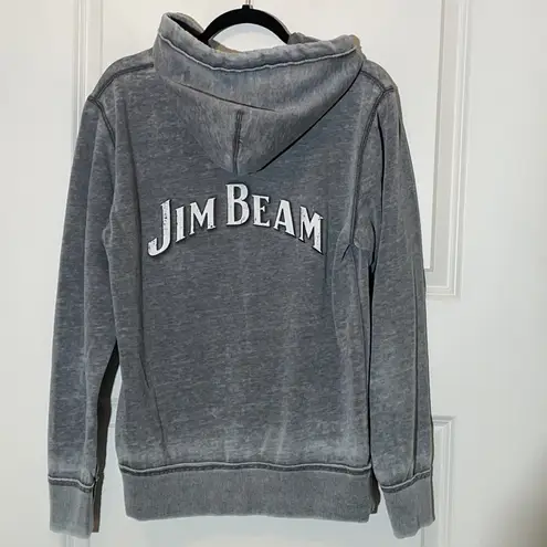 Jim Beam Gray Burnout Hoodie Full Zip Medium