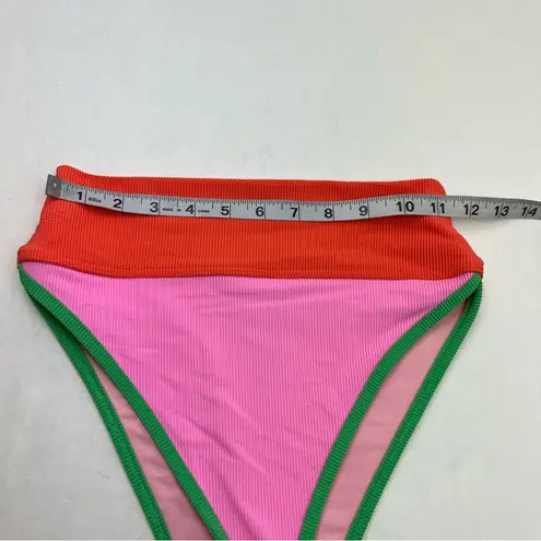 Beach Riot Emmy Colorblock Swim Bottom Womens Size Small Pink Orange Green NWOT