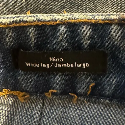 Frank and Oak Nina Wide Leg Jeans Size 25 Blue