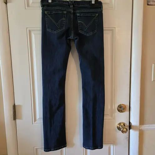 Premium Vanity Collection Women Jeans Size 29x33 Neon Green Thread Y2K Low