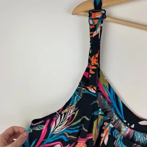 Terra & Sky Floral Maxi Dress 4X Multicolor Tropical Resort Vacation Beach Flowy