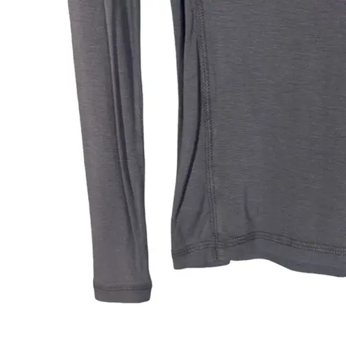 Scrubology Gray Long Sleeve Stretch Medical Scrub Pullover Top Women Sz XS