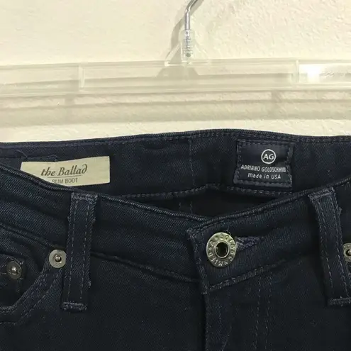 AG Adriano Goldschmied  Ballad Slim Bootcut Jeans Size 24R Dark Wash Denim - Image 5