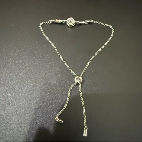 925 Sterling Silver Moissanite Meteor Wishing Slider Bracelet 3g.