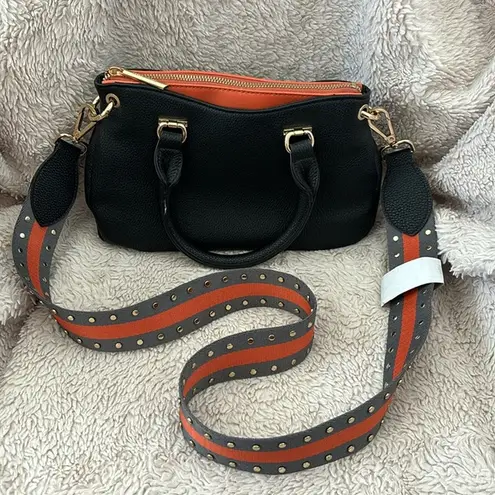 Dream Control Purse Black & Orange Satchel Crossbody Strap Rocker Boho Festival