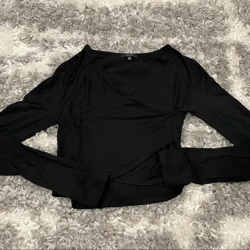 Talula Aritzia Faux Wrap Long Sleeve Top XS