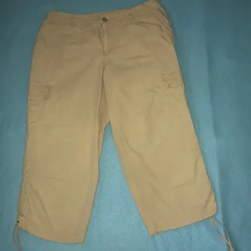 Allison Brittney Capri y2k cargo pants 100% cotton tiny flaw size 10