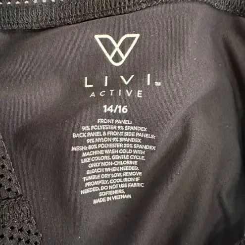 Livi Active Sleeveless Top, Sky Blue & Black, Mesh on Back Black Size 14