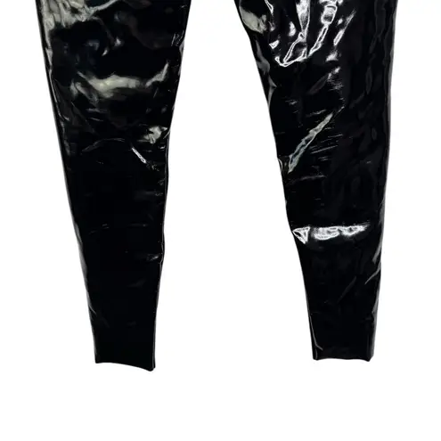 Commando Faux Patent Leather Legging Shiny Raw Hem Compression Fitted Small S