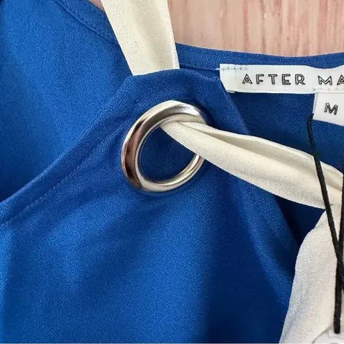 After Market  Royal Blue Lightweight Cream Ribbon Tank Top