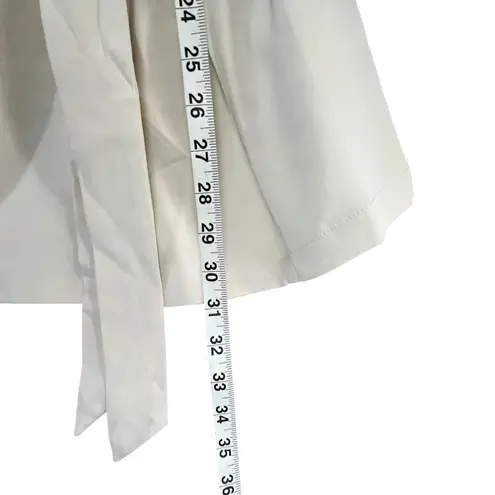 MELLODAY Vince Double Breasted Vest Womens L Cream Tie Belt Modern Timeless NEW