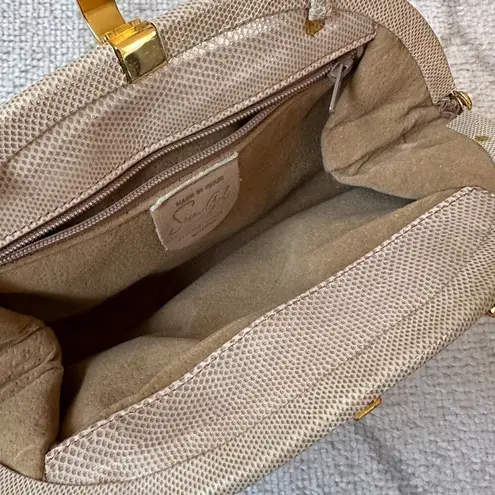 Susan Gail Vintage Cream/Tan Snakeskin Crossbody Purse