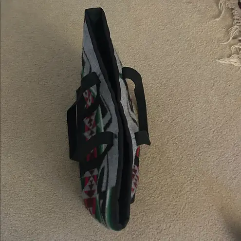 Justin Kraft Wool/Nylon Geometric/ Aztec Print Tote Bag Black