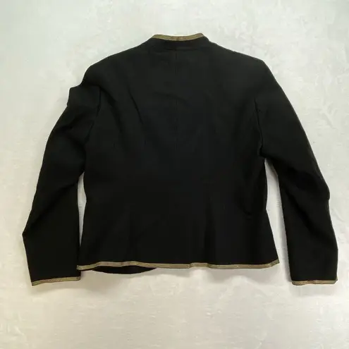 Peter Nygard Jacket Womens XS Black & Gold Wool blend Blazer 80s retro