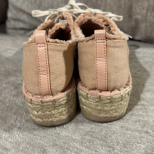 6 1/2 women Dolce Vita DV Peach Canvas platform casual lace up shoes espadrille Orange Size 6.5