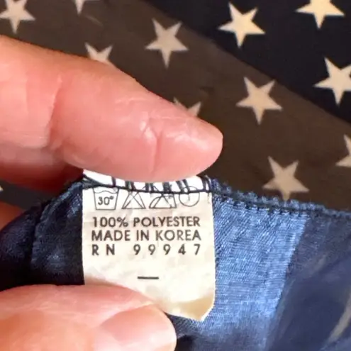 American Flag Scarf Stars Stripes Patriotic USA Fourth of July 40" Lightweight Blue