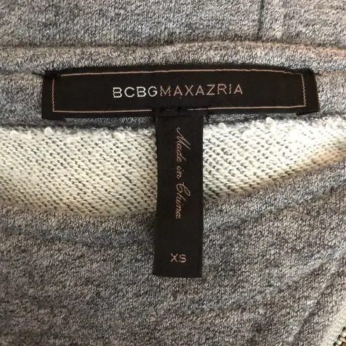 BCBGMAXAZRIA  Tallulah Zipper Mesh Grey Sweatshirt