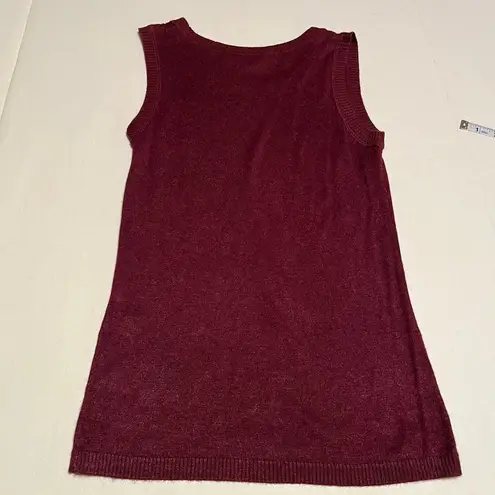 August Silk Sleeveless Sweater Womens Small silk viscose bamboo wool Burgundy