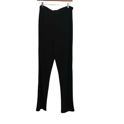 Susan Graver Women Modern Essentials Pants LT Black Liquid Knit Office Travel