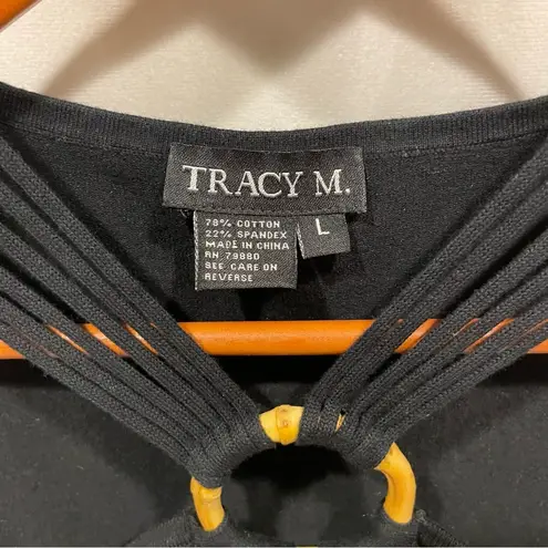 Y2K black ribbed sexy strappy o ring color sleeveless sweater Tracy M Brown Size L