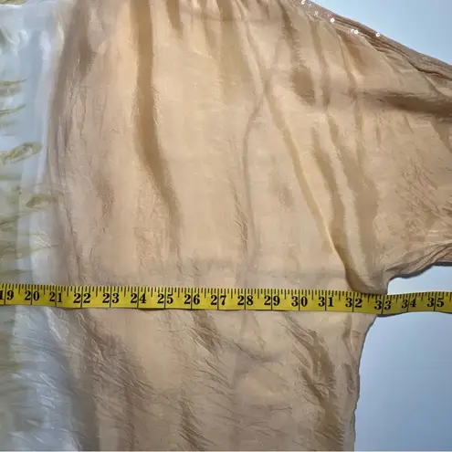 Tempo Paris Silk Blend Tie-Dye Top Size S Sequin Trim Boho Artsy Loose Beachy