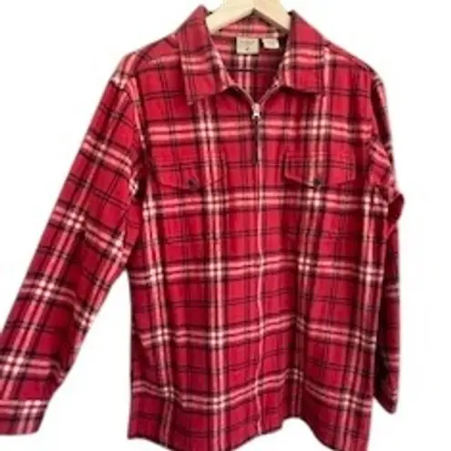 Mountain Lake Red Plaid Flannel Shacket Size M