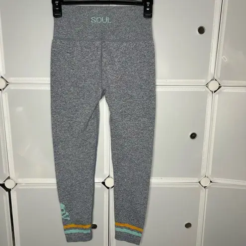 SoulCycle SOUL BY  Seamless Skull Jacquard Tight Grey Blue Size Small