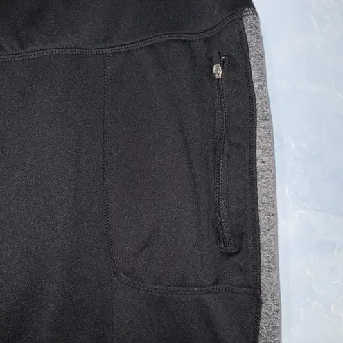 RBX Black Capri Joggers Sweatpants Loungewear Zip Side Pockets Large