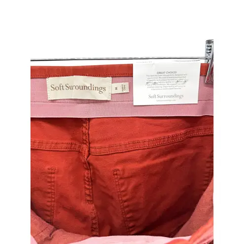 Soft Surroundings Ultimate Denim Pull-On Straight Pants Red M Womens Stretch NWT