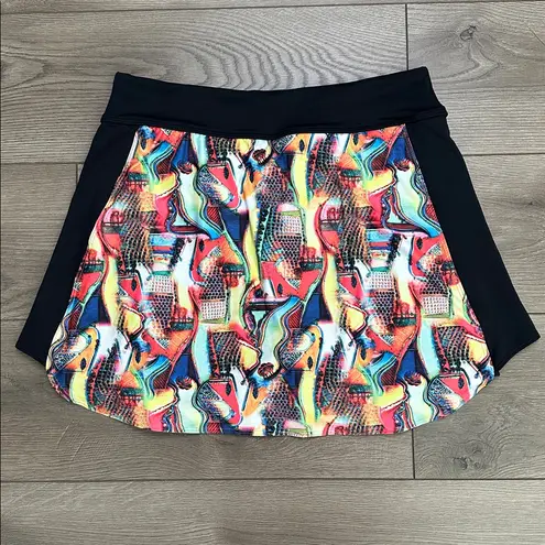 Dona Jo 16" Multicolor High Rise Tennis Golf Skirt Skort Size XL Red